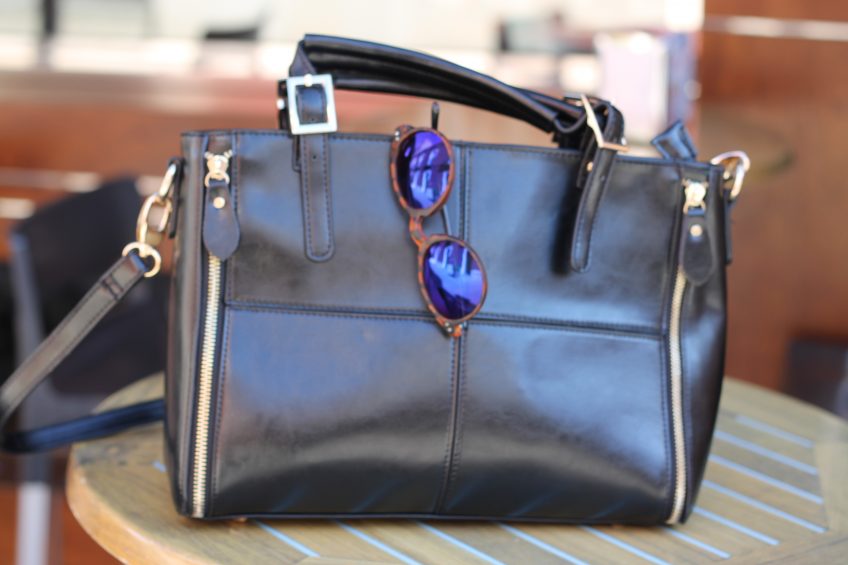 large black leather handbags