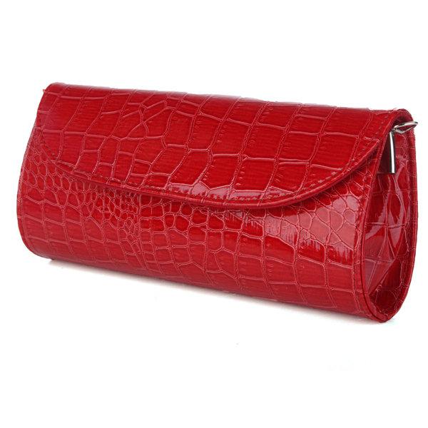 red clutch purse
