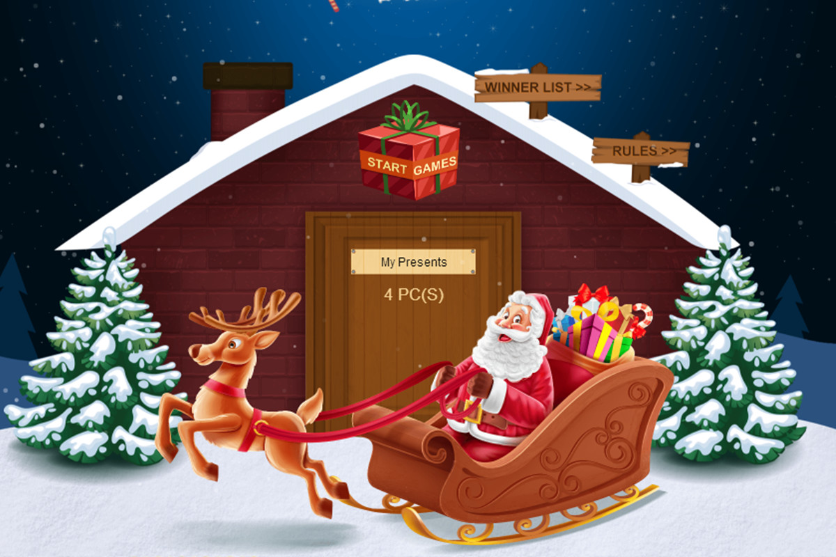 Help  Santa  Find  Christmas Presents  and  Win  $100  Gift  Cards!