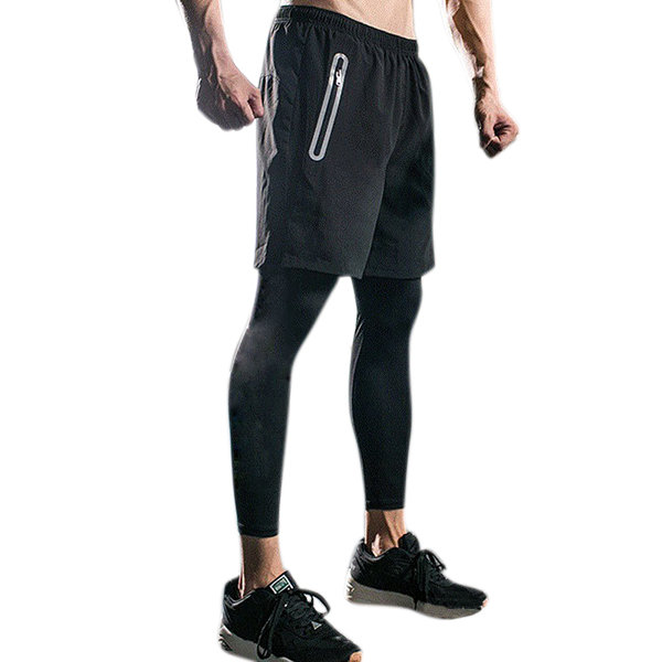 men’s false two pieces jogging pants