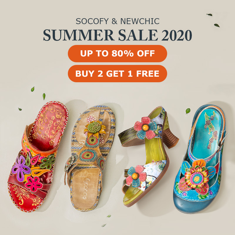 NEWCHIC SUMMER SALE 2020– SOCOFY SHOES UP TO 80% OFF